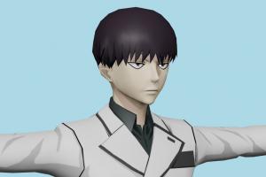 Kuki Urie Tokyo-Ghoul, male, man, people, human, xna, characters, rigged
